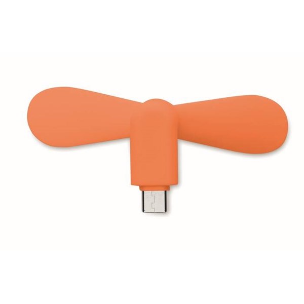 Obrázky: Oranžový přenosný USB-C ventilátor, Obrázek 4