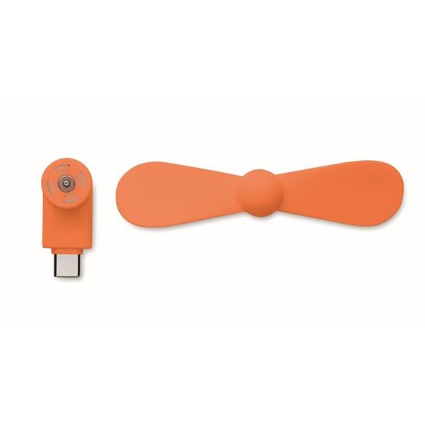 Obrázky: Oranžový přenosný USB-C ventilátor, Obrázek 6