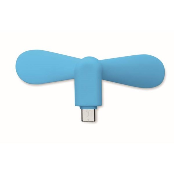 Obrázky: Tyrkysový přenosný USB-C ventilátor, Obrázek 4