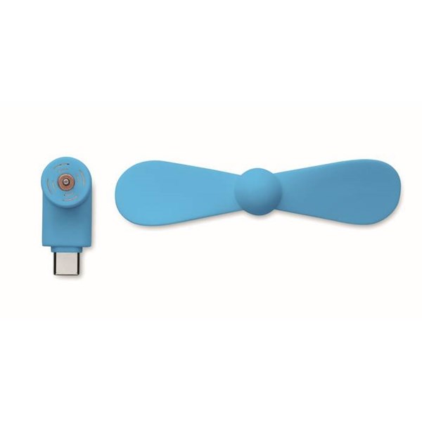 Obrázky: Tyrkysový přenosný USB-C ventilátor, Obrázek 6