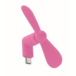 Obrázky: Fuchsiový přenosný USB-C ventilátor