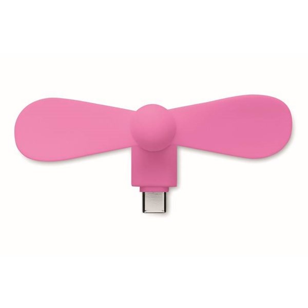 Obrázky: Fuchsiový přenosný USB-C ventilátor, Obrázek 3