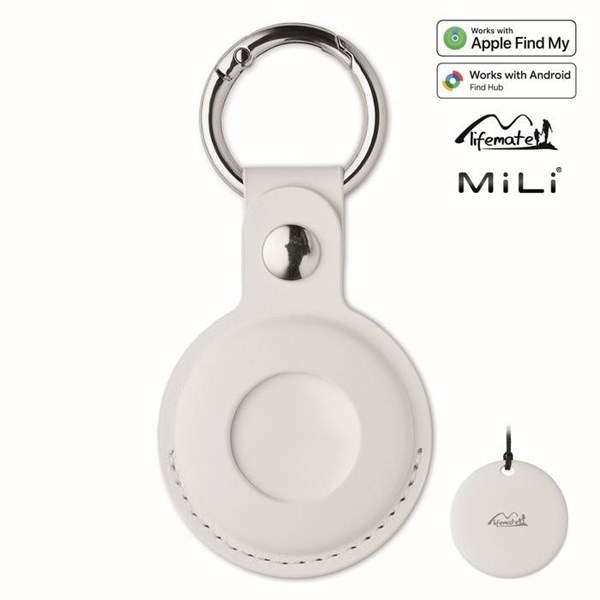 Obrázky: Bílý lokátor s PU pouzdrem Apple Find My / Google Find