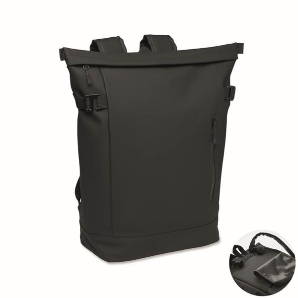 Obrázky: Černý PU batoh na kolo na notebook 20L