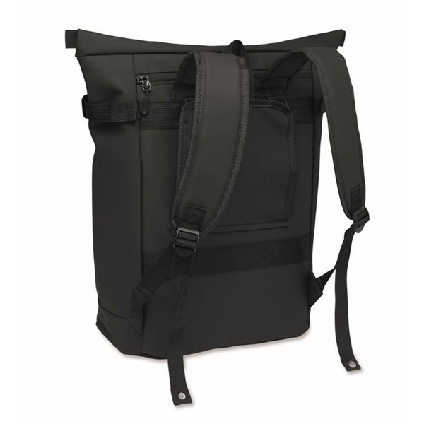 Obrázky: Černý PU batoh na kolo na notebook 20L, Obrázek 2