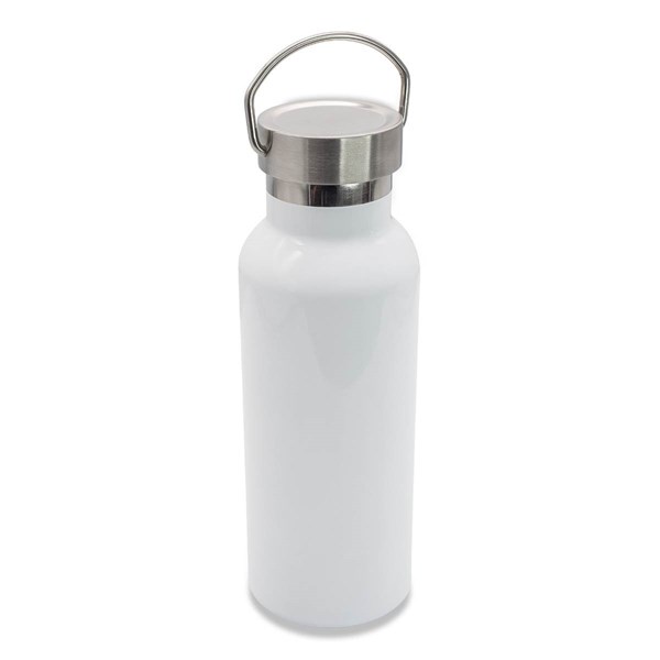 Obrázky: Dvoustěnná kovová termoska 500 ml., bílá, Obrázek 2