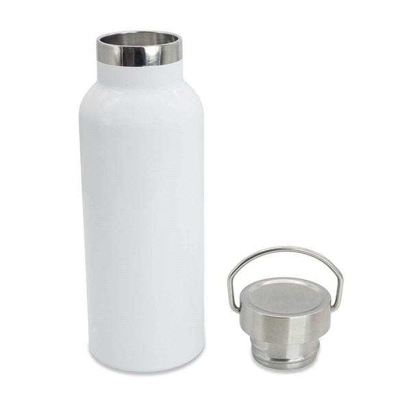Obrázky: Dvoustěnná kovová termoska 500 ml., bílá, Obrázek 3
