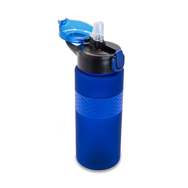 Obrázky: RPET láhev s brčkem 700 ml, tmavě modrá, Obrázek 3