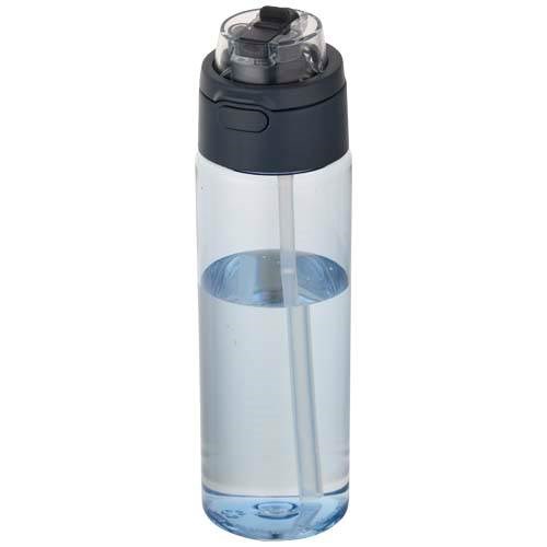 Obrázky: RPET láhev 700ml se sklop. slámkou, hale modrá