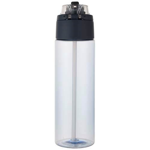 Obrázky: RPET láhev 700ml se sklop. slámkou, hale modrá, Obrázek 2