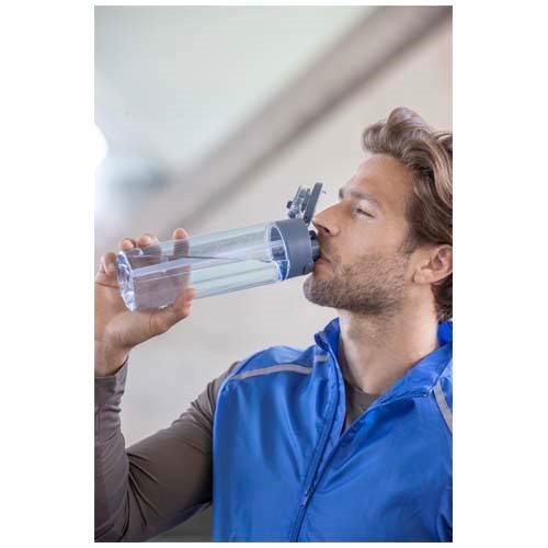 Obrázky: RPET láhev 700ml se sklop. slámkou, hale modrá, Obrázek 9