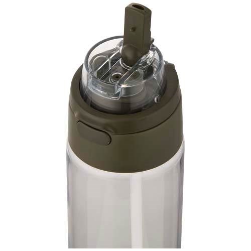 Obrázky: RPET láhev 700ml se sklop. slámkou, lesní zelená, Obrázek 4
