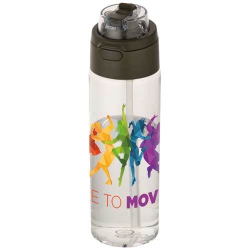 Obrázky: RPET láhev 700ml se sklop. slámkou, lesní zelená, Obrázek 5