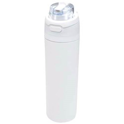 Obrázky: Nerez láhev 800ml, sklop. brčko, bílá
