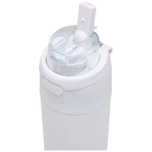 Obrázky: Nerez láhev 800ml, sklop. brčko, bílá, Obrázek 4