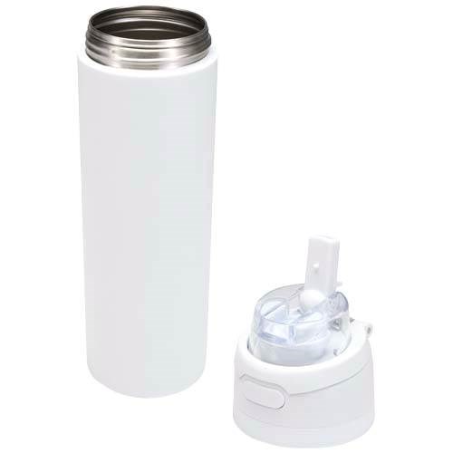 Obrázky: Nerez láhev 800ml, sklop. brčko, bílá, Obrázek 5