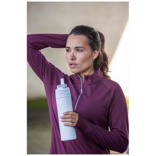 Obrázky: Nerez láhev 800ml, sklop. brčko, bílá, Obrázek 9