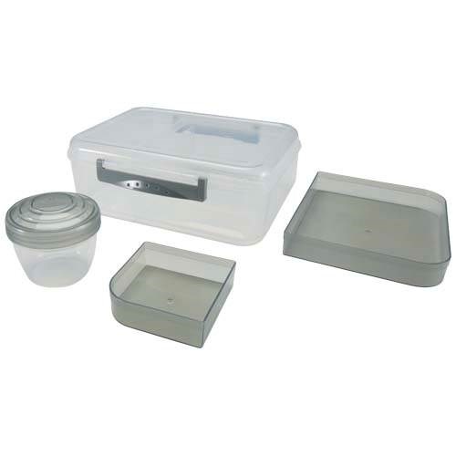 Obrázky: Svačinový box 1450 ml, 3 přihrádky, sv. šedá, Obrázek 3