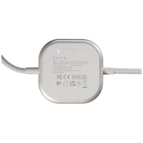 Obrázky: Zens Pro 2 140W hliníkový nabíjecí kabel 2v1, bílý, Obrázek 4