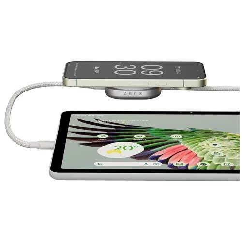 Obrázky: Zens Pro 2 140W hliníkový nabíjecí kabel 2v1, bílý, Obrázek 6