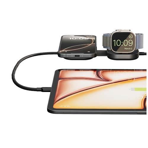 Obrázky: Zens Pro 3 140W hliníkový nabíjecí kabel 3v1, černá, Obrázek 5
