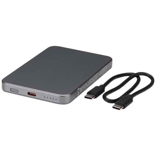Obrázky: Magnet. powerbanka 5000mAh, rec.hliník, šedá, Obrázek 4