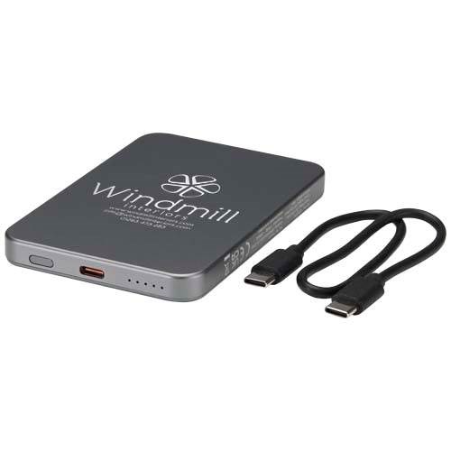 Obrázky: Magnet. powerbanka 5000mAh, rec.hliník, šedá, Obrázek 5