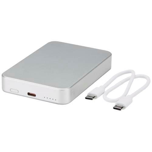 Obrázky: Magnet. powerbanka 10000mAh, rec.hliník, stříbrná, Obrázek 4