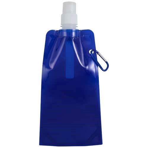 Obrázky: Skládací láhev na vodu s karabinou 480 ml, modrá, Obrázek 2