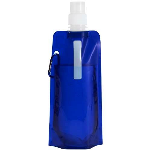 Obrázky: Skládací láhev na vodu s karabinou 480 ml, modrá, Obrázek 4