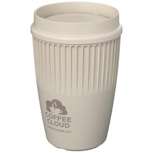 Obrázky: Rýhovaný hrnek 350ml s 360° víčkem, rec.pl., béžová, Obrázek 5