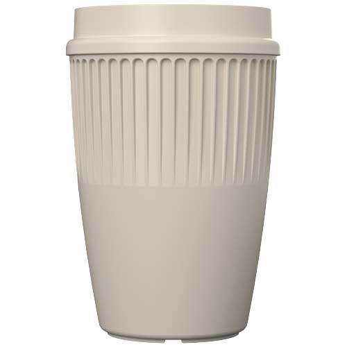 Obrázky: Rýhovaný hrnek 350ml s 360° víčkem, rec.pl., béžová, Obrázek 6
