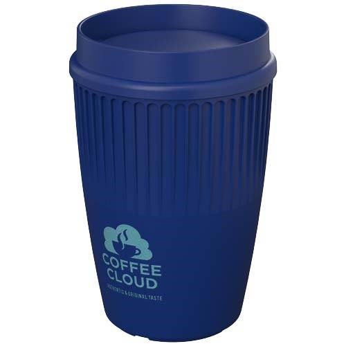 Obrázky: Rýhovaný hrnek 350ml s 360° víčkem, rec.plast,modrá, Obrázek 5
