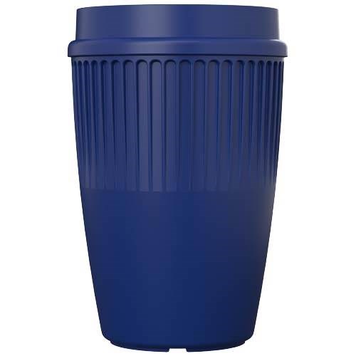 Obrázky: Rýhovaný hrnek 350ml s 360° víčkem, rec.plast,modrá, Obrázek 6