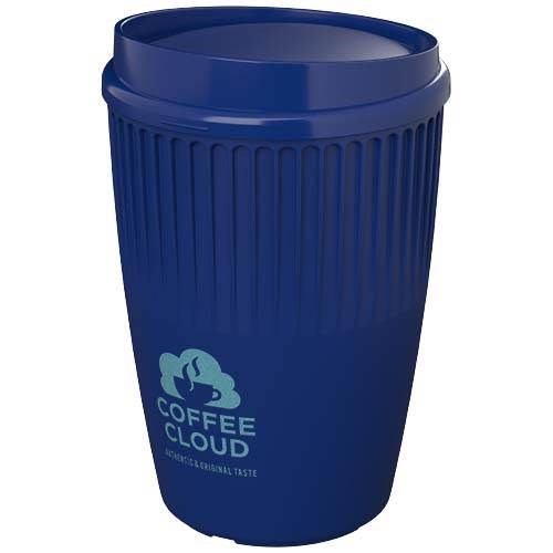 Obrázky: Rýhovaný hrnek 350 ml s víčkem, rec. plast, modrá, Obrázek 5