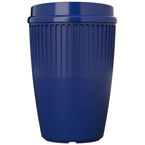 Obrázky: Rýhovaný hrnek 350 ml s víčkem, rec. plast, modrá, Obrázek 6