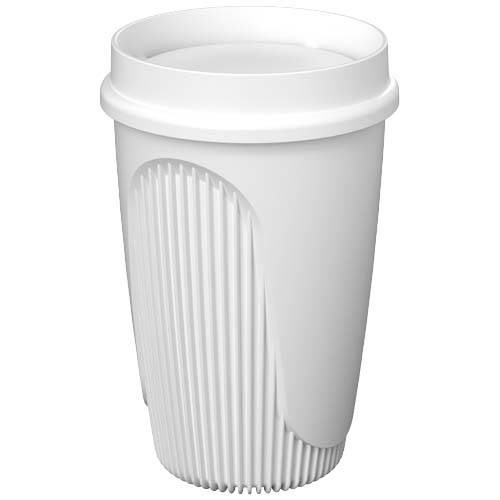 Obrázky: Hrnek 350ml s 360° víčkem, rec.plast, bílá