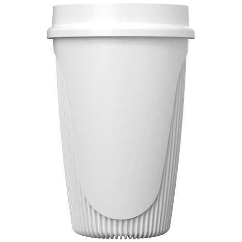 Obrázky: Hrnek 350ml s 360° víčkem, rec.plast, bílá, Obrázek 5