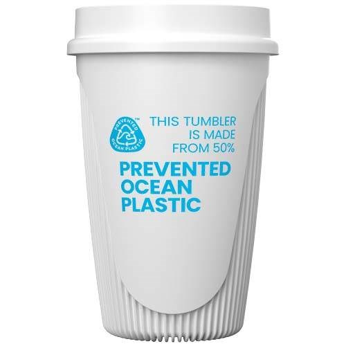 Obrázky: Hrnek 350ml s 360° víčkem, rec.plast, bílá, Obrázek 9
