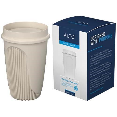 Obrázky: Hrnek 350ml s 360° víčkem, rec.plast, pískovec, Obrázek 4