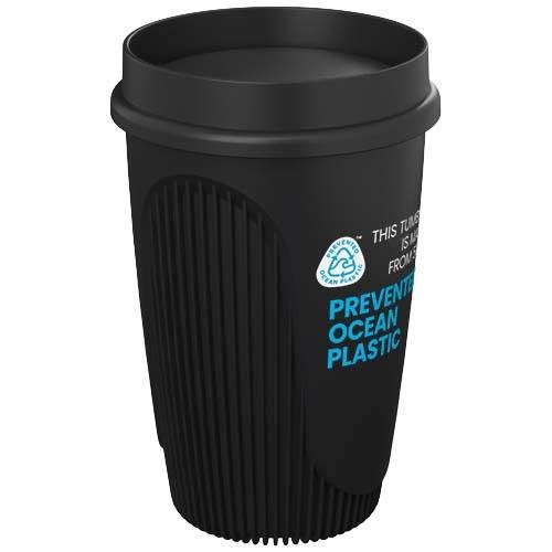 Obrázky: Hrnek 350ml s 360° víčkem, rec.plast, černá, Obrázek 8