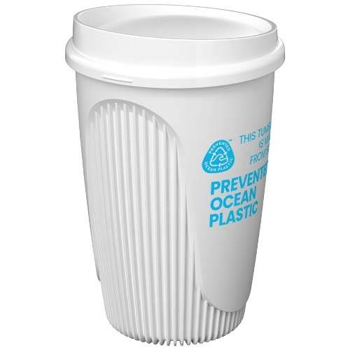 Obrázky: Hrnek 350 ml s víčkem, rec. plast, bílá, Obrázek 9