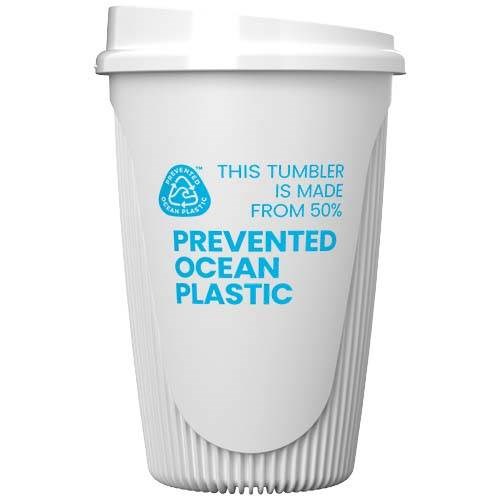 Obrázky: Hrnek 350 ml s víčkem, rec. plast, bílá, Obrázek 10