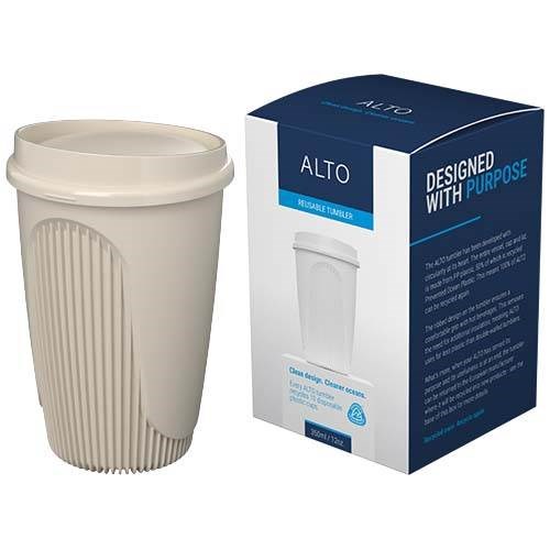 Obrázky: Hrnek 350 ml s víčkem, rec. plast, pískovec, Obrázek 4
