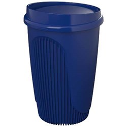 Obrázky: Hrnek 350 ml s víčkem, rec. plast, modrá