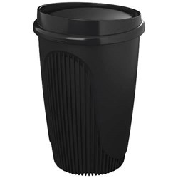 Obrázky: Hrnek 350 ml s víčkem, rec. plast, černá