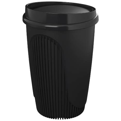 Obrázky: Hrnek 350 ml s víčkem, rec. plast, černá