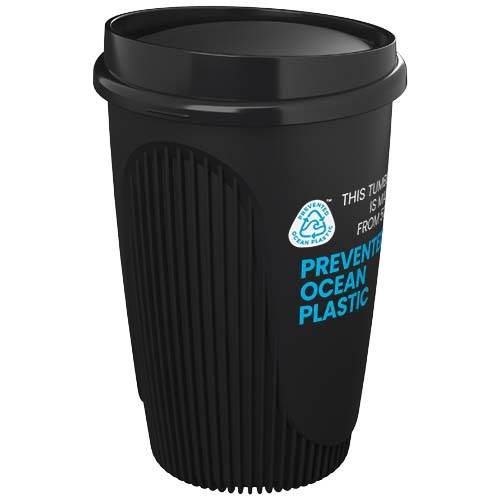 Obrázky: Hrnek 350 ml s víčkem, rec. plast, černá, Obrázek 9