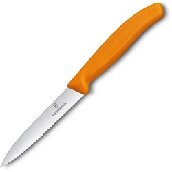 Zobrazit detaily pro Oranžový nůž na zeleninu VICTORINOX,vlnky 10cm Obrázky: Oranžový nůž na zeleninu VICTORINOX,vlnky 10cm