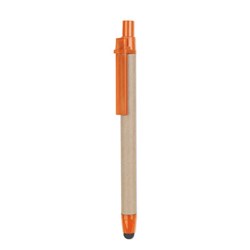 Obrázky: Kuličkové recyklované pero 2v1 s oranž doplňky